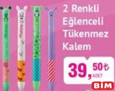 POP GİRLS 2 RENKLİ EĞLENCELİ TÜKENMEZ KALEM